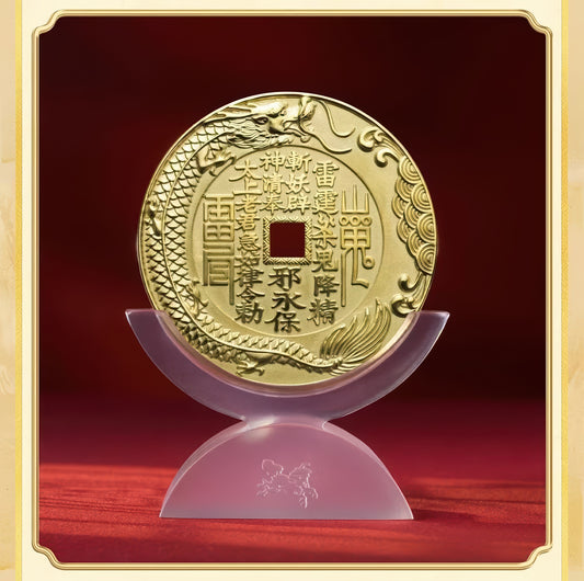 鱼跃龙门山鬼花钱 紫铜 C50502